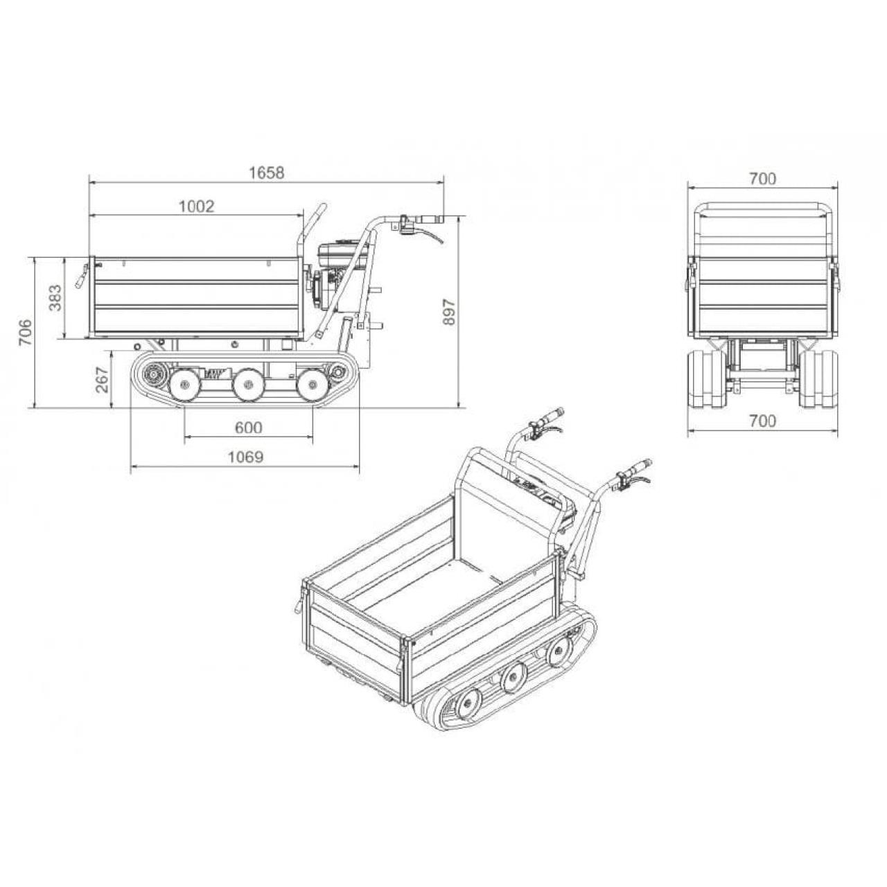 100012163 Raupentransporter Herkules F 410 H Hydro inkl. Mulde